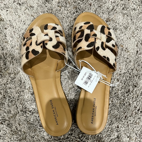 American Eagle Outfitters Shoes - American Eagle leopard slide sandals sz 6